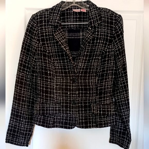 Xhilaration Black and White Checkered Blazer And Mini Skirt - Picture 1 of 4